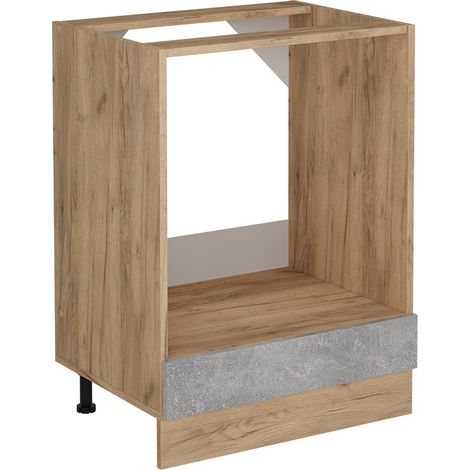 Herdumbauschrank R-Line, Beton, 60 cm ohne Arbeitsplatte, Vicco