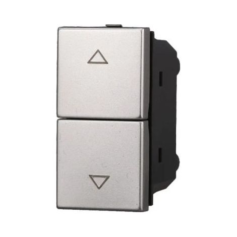 Ettroit Pulsante Doppio Interbloccato saliscendi tapparella 10A Colore Grigio Compatibile Bticino Axolute - AG1204