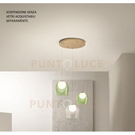 SOSPENSIONE SANTOS 3 LUCI ORO LED 3000K 1590LM 26,5W D.11-14CM SENZA VETRI