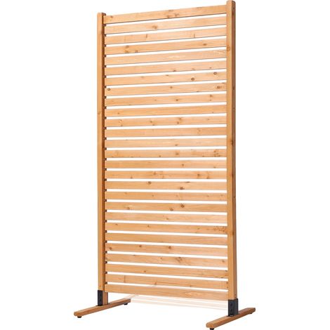 Écran de confidentialité, Bois, 36 x 0,25 x 74 po, Longueur du piquet de sol 25 po, Poids net 24,47 lb, Un panneau complet (1/5)