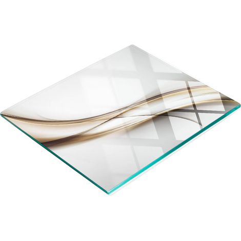 Vassoio decorativo in vetro per snack, colore marrone con motivo a onde, 60x52 cm. (1/5)
