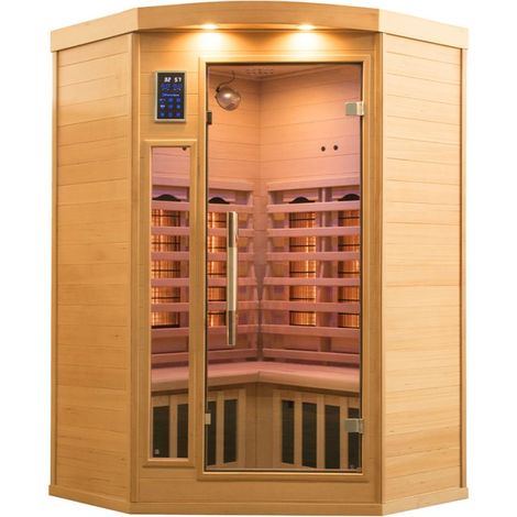 Infrarotsauna Apollon Quarz 2 Plätze eckig - 120x120x190 cm - Epicea Canada - Frankreich Sauna