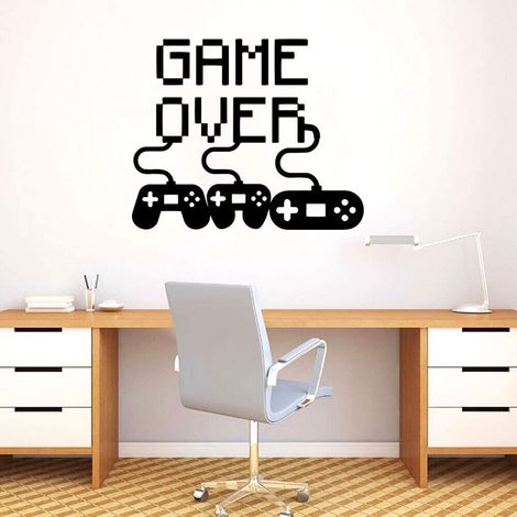 Autocollants « Game over », manettes de jeu, stickers muraux décoratifs (1/5)
