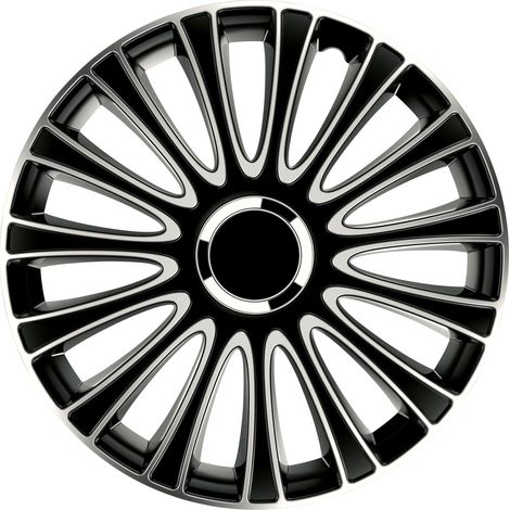 JEU D ENJOLIVEURS DE ROUES LEMANS PRO SILVER BLACK 15INCH
