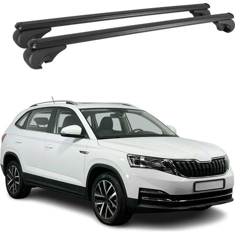 OMAC Aluminium Dachträger Querträger für Skoda Kamiq 2019-2026 – TÜV / DIN 75302:2019 – Abschließbar – Max. 75 kg – 2 Stangen Schwarz (1/5)