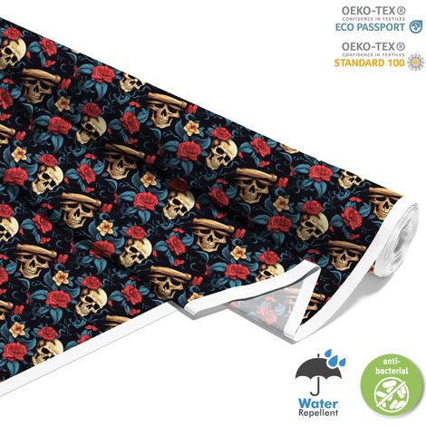 Outdoor dekostoffe oxford - Motiv der Schädel I DX4599 (1/5)