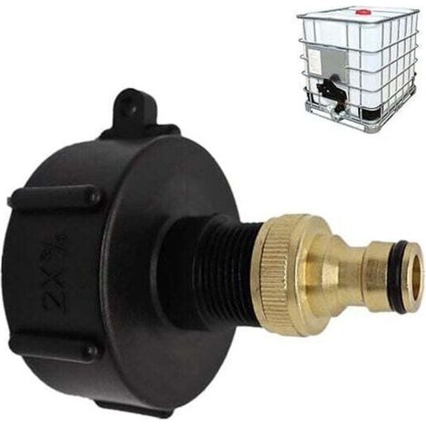 Raccord Rapide Cuve 1000L S60X6 Robinet Multitanks Connecteur Tuyau Adaptateur Réservoir IBC Sortie Laiton 1/2 Pouce (1/4)