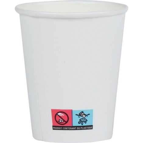 Gobelet Carton 12 cl Neutre - Lot de 2 Colis de 3000 - Isap France (1/2)