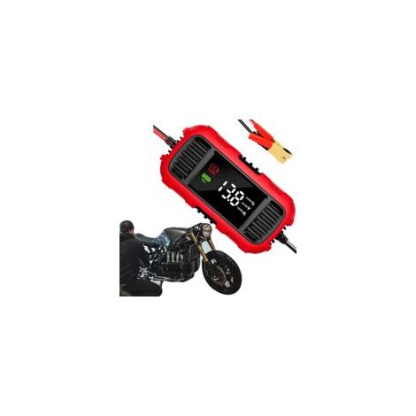Chargeur d'entretien pour moto, chargeur de batterie de moto Chargeur d'entretien automobile 12 V - Chargeur d'entretien pour moto, chargeur de batterie de voiture intelligent avec affichage numériq
