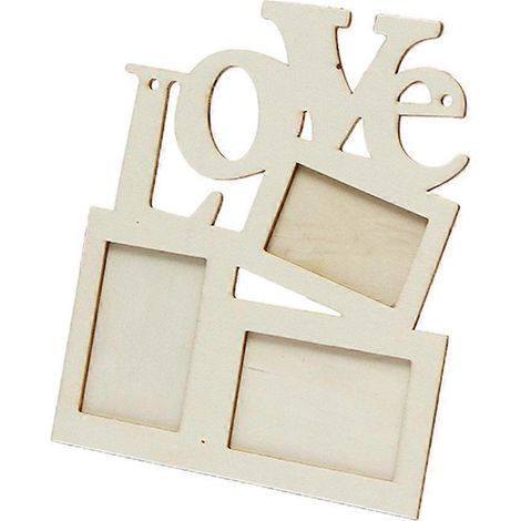 Cadre photo en bois Hollow Love, base blanche, à monter soi-même, décoration artistique (1/5)