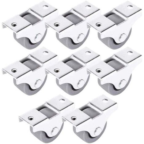 Lot de 8 roulettes fixes 25mm – Charge maximale 20kg – Caoutchouc haute qualité – Pour sols durs, parquet et carreaux (1/5)