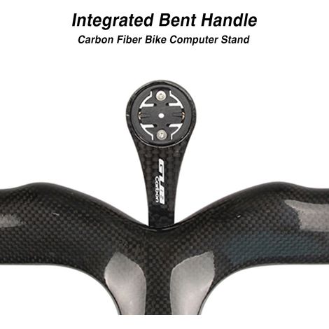 Poignée de montage d'ordinateur de vélo en Fiber de carbone, légère et courbée intégrée pour GARMIN Cat Eye série Bryton, support d'extension de vélo (1/5)