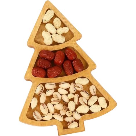 Plateau De Noël Vaisselle Rustique À Motif Arbre Plateau De Service Pour Fêtes Et Décorations De Noël pour Décoration Maison Fête Fruits Fromage Dessert Bonbons Cuisine (1/5)