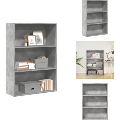 Bücherregal Betongrau 80x30x114 cm Holzwerkstoff - Bücherregal - Bücherregale - Bücherständer - Bücherschrank (1/5)