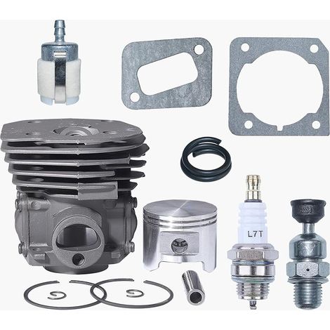 45 mm Cylindre Piston Kit pour Husqvarna 353 351 350 346XP EPA 345 340 Tronçonneuse Pièces avec Valve Décompression Filtre à Carburant Tuyau de Carburant Joint de Cylindre etc (Nikasil) (1/5)