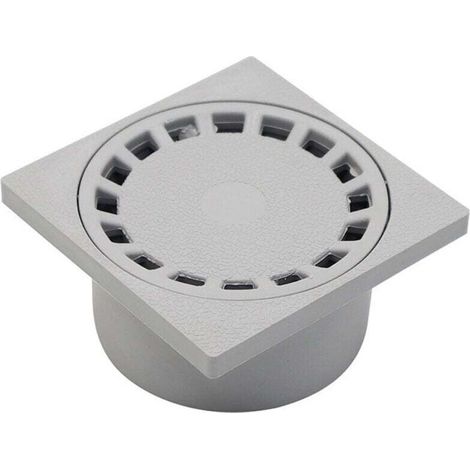 Siphon de sol avec grille ronde pour salles de bains 100 x 100 mm