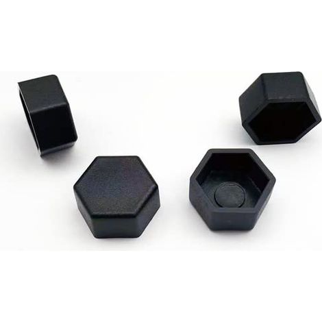 100 pcs écrou couvercle capuchon hexagone plat dessus boulons capuchons de protection M5 M6 M8 M10 M12 M16 écrou meubles vis boulons accessoires Kit-M10x16 30pcs, noir (1/5)