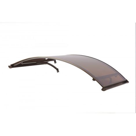 Pensilina tettoia, sgocciolatoio, alluminio marrone, policarbonato compatto bronzo 140x90cm da esterno Fredi