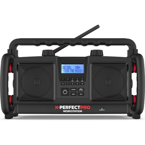Radio da cantiere PerfectPro WORKSTATION con funzionamento a rete o con batterie ricaricabili 6x D (1/5)
