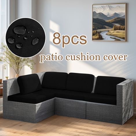 Housses de rechange pour chaises et dossiers d'extérieur, adaptées aux ensembles de meubles en rotin 4 pièces, 4 places, meubles lavables. (1/5)