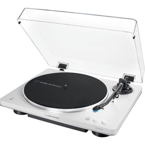 Audio-Technica AT-LP70XBT Tourne-disque entraîné par courroie Argent, Blanc Complètement automatique