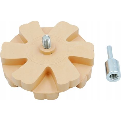 Gummischeibe mit Blumenmuster zur Klebstoffentfernung für Bohrmaschine + Adapter - FT02K