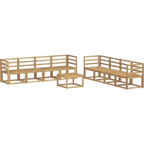 Outdoor Sofa Set 9 pcs White 59 x 59 x 37 cm Solid Acacia Wood vidaXL (1/5)