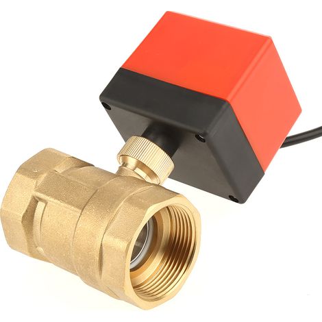 1 Stück 12-V-Gleichstrom-Kugelhahn G1-1/2" DN40 mit motorisiertem Stellantrieb, aus Messing, für Klimaanlagen (1/5)