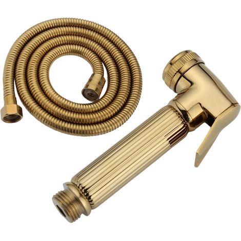 Douchette Bidet - Pulverizador Manual Para Inodoro - Montaje Mural O Portátil - Acabado Dorado - 1 Unidad (1/5)