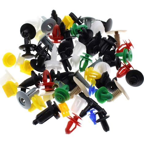 [Yuexinghui] (Propriété intellectuelle non exploitée) Lot de 50 clips assortis pour panneaux de porte de voiture, déflecteurs et pare-chocs. (1/5)