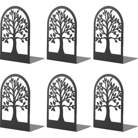 RHG Serre-Livre en Métal pour Livres, MSDADA Anti-Rayures Porte-Livres pour Bureau, Ecole et Maison, Séparateurs de Livres, CD, Porte-Dossier pour Bureaux(3 Paires)