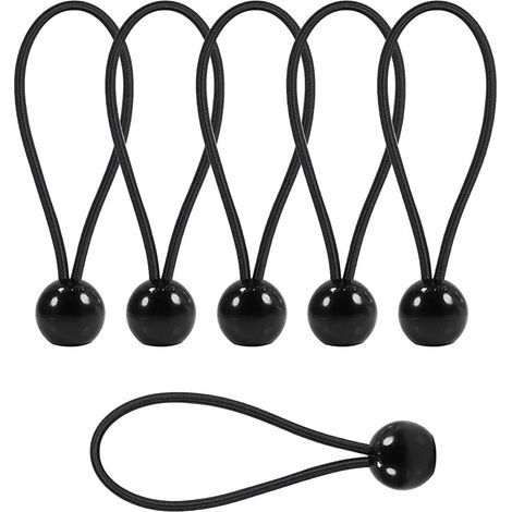 Elastisches Bungee-Seil, 20 Stück, Planenspanner, 30 cm Planenspanner, mit Kugelgummispanner, Schwarz, für Zelte, Vorhänge, Banner