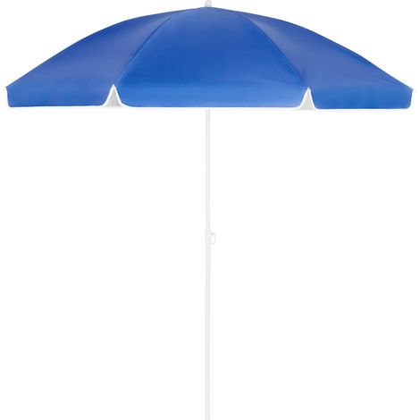 KINGSLEEVE® 180/200cm Beach Parasol with UV50+ Protection, Ground Spike & Carry Bag Portable Garden Sun Umbrella Tiltable up to 30° Adjustable Height Water Repellent blau - 180cm (de) (1/5)