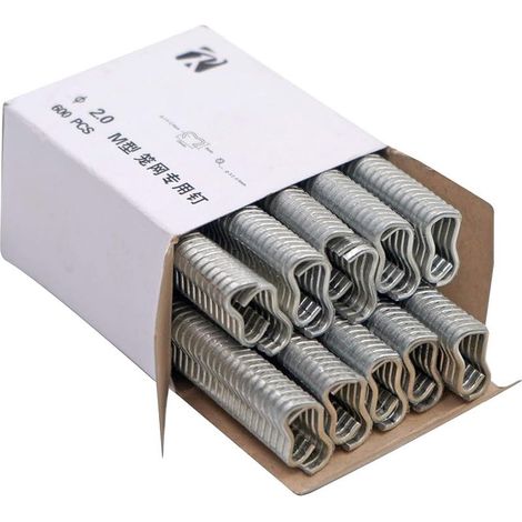 600 Pcs Hog Ring Pince à Clips Agrafes Oiseau Poulet Agrafeuse Grillage Souder RéParer Points Sertissage Soudage Fil Fer Barbelé Cage Animaux Compagnie (1/5)