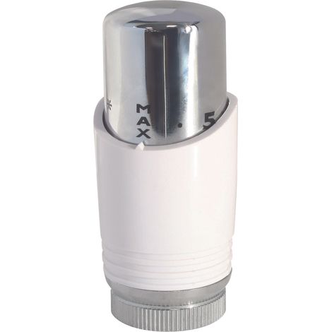 Tête thermostatique M30x1,5 design blanche pour sèche-serviette