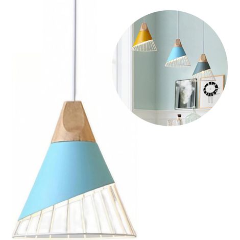Lustre Cage Métal Rétro - Suspension Industrielle,Ø25cm - Longueur Réglable 1,5m,Lumière chaude - Pour Cuisine, Salle à Manger, Bureau (1/5)