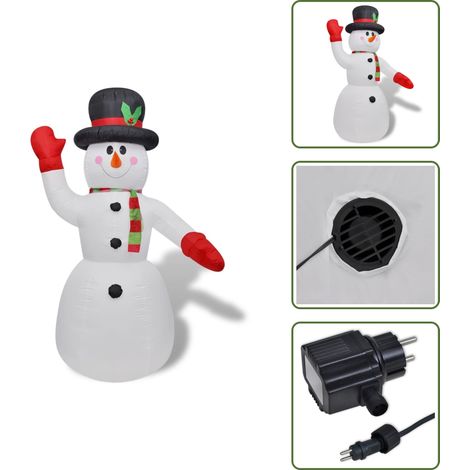 Aufblasbarer Schneemann 240 cm - Weihnachtsdeko - Aufblasbarer Schneemann - Outdoor Beleuchtung - Indoor Beleuchtung - Winterlicher Deko (1/5)