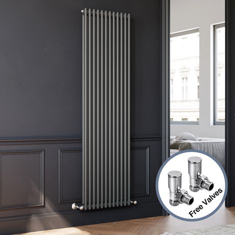 ELEGANT 1800 x 554 mm Vertical Radiator Double Column Traditional Radiator Cast Iron Radiator Rads with Valves (1/5)