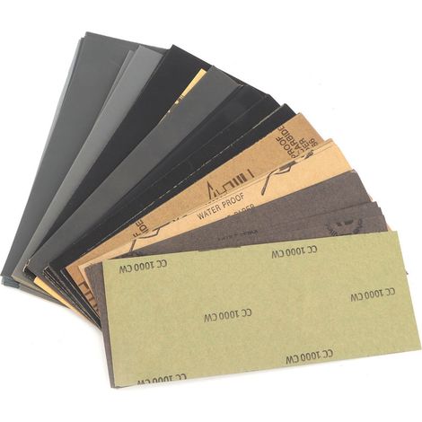 Kit 90 pièces Papier de Verre Humide et Sec 93x230mm, Feuilles Abrasives Ponceuses pour Ponçage, Outil de Polissage (1/5)