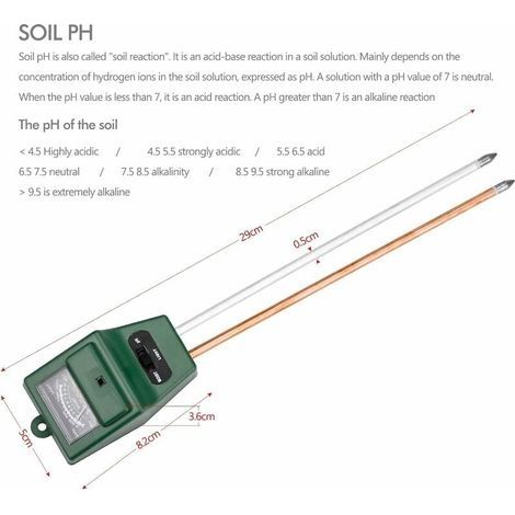 3-in-1 Boden-pH-Tester, Bodentest-Set, Pflanzenfeuchtigkeitsmesser, Boden-pH-Meter für Blumen, Gras, Pflanzen, Garten, Landwirtschaft und Rasen 2905038MM (1/4)
