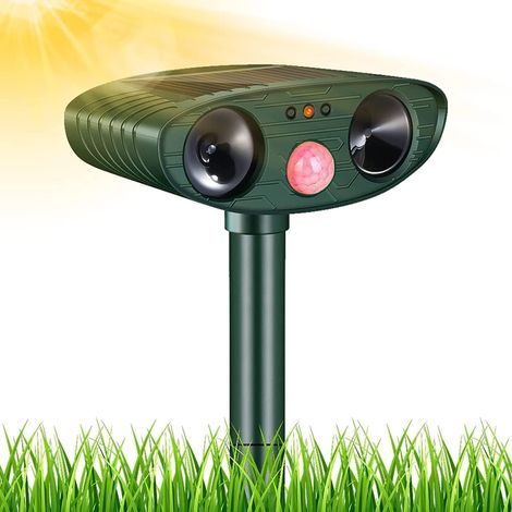 solarbetriebener Ultraschall-Tierabwehrer, wasserdicht (IP44), PIR-Bewegungsmelder, Anti-Tier-Garten (1/5)