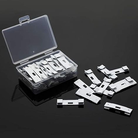 Ensemble de 6 accessoires pour rideaux, stores verticaux, stores vénitiens, clips métalliques, pièces de suspension faciles à utiliser et sans installation. (1/5)