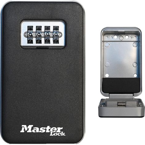 Boîte à clés MASTER LOCK, montage mural, à capot, taille moyenne, utilisation en extérieur, kit d'installation, pour usage domestique, 5410EURD