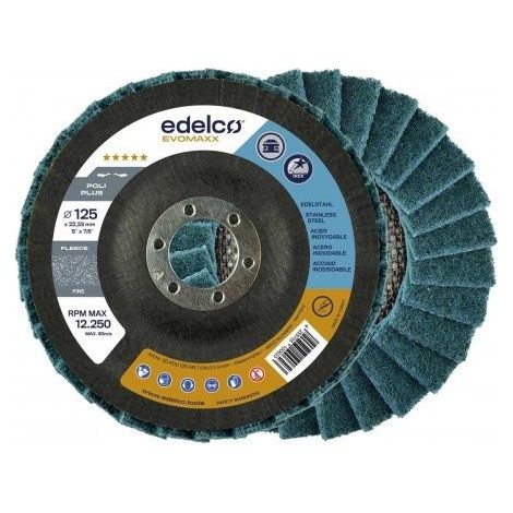 Disco de fibra EDELCO Poli Plus 3 grano fino 115 mm para pulido y acabado.