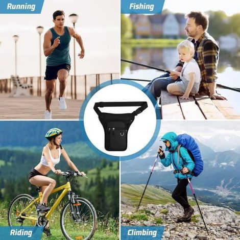Sacoche de Jambe - Sac Tactique Imperméable - Poche Principale Zippée - Ajustable - Confort Optimal (1/4)