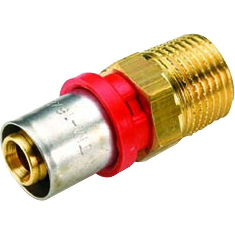 RACCORDO DIRITTO MASCHIO PER TUBO MULTISTRATO A PRESSARE MODELLO AL-COBRAPEX 1/2 ø14   TIEMME RACCORDERIE SPA