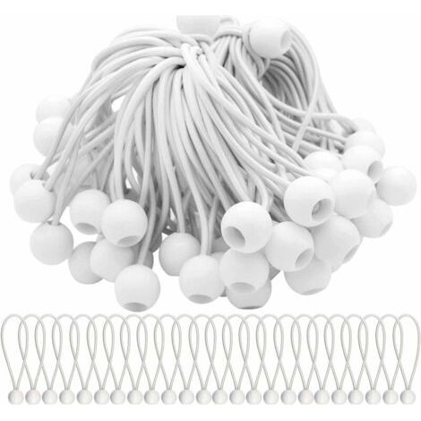 QORVA-Lot de 50 tendeurs élastiques avec boules élastiques pour chapiteaux, tentes, banderoles et bâches