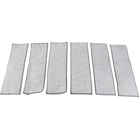 Tampons de vadrouille en microfibre, lot de 6 recharges lavables 35cm pour nettoyage à sec et humide (1/5)