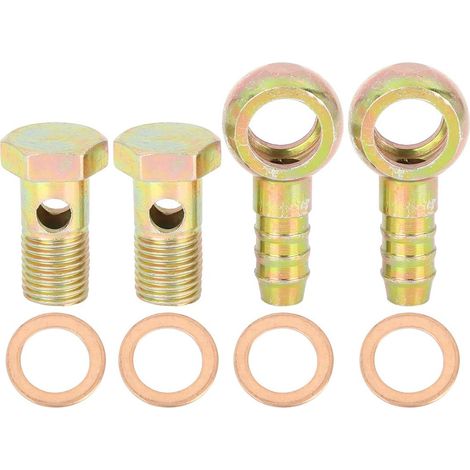 Kit Boulon Banjo Et Rondelle 14mm 2 Sets pour Freinage CNC Diamètre Extérieur Barbe 11mm, Filetage M14x1.5, Usinage CNC Haute Précision, Pour Alimentation Air/Carburant Et Moteur (1/5)