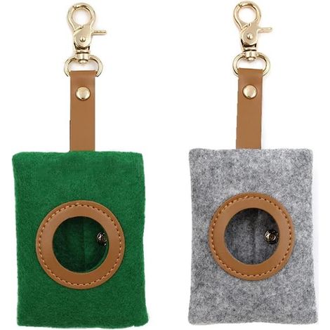 2 Hundekotbeutelhalter mit Druckknöpfen und Schlüsselanhänger, geeignet für Spaziergänge und Reisen (2 Farben) (1/5)